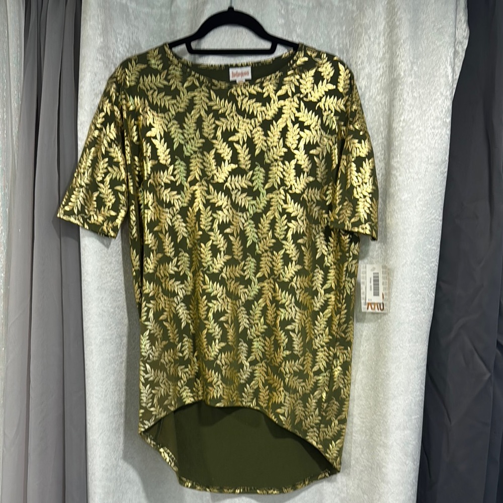 LuLaRoe Gold Sequin High Low T-Shirt